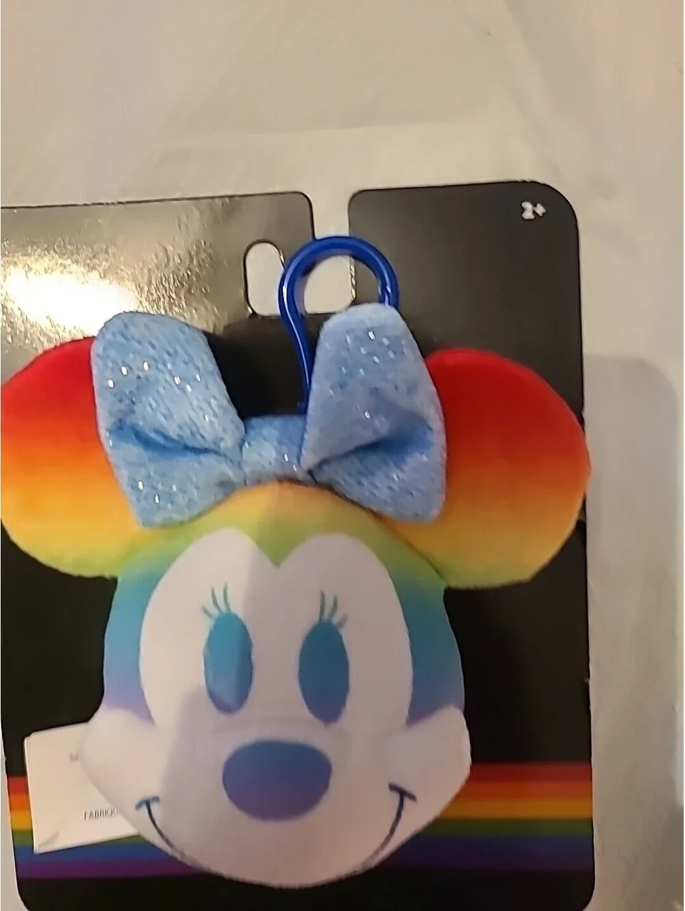 Disney Rainbow Collection Minnie Mouse Plush Keychain Clip-on Hanger LGBTQ